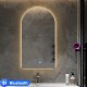 500x900mm Arched LED Wall Mirror with Bluetooth Speaker Dimister Touch Switch 3 Colours Lighting